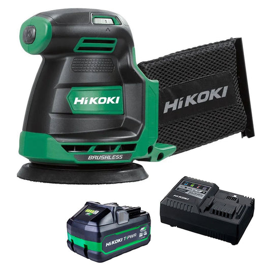 Hikoki SV1813DAJ2Z 18V Brushless Random Orbit Sander with 1 x 4.0Ah/8.0Ah Battery & Charger