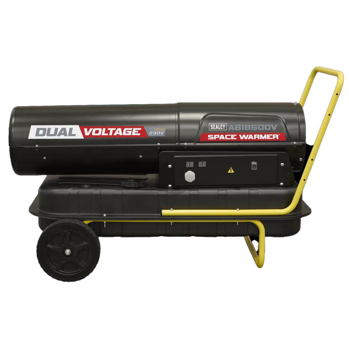 Sealey AB1850DV Dual Voltage Space Warmer® Kerosene/Diesel Heater with Wheels 230V/55kW