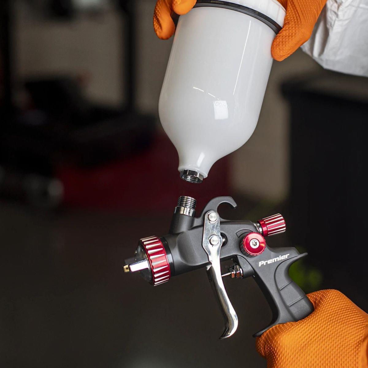 Sealey HVLP01 Premier Professional HVLP Gravity Feed Spray Gun 1.3mm Set-Up