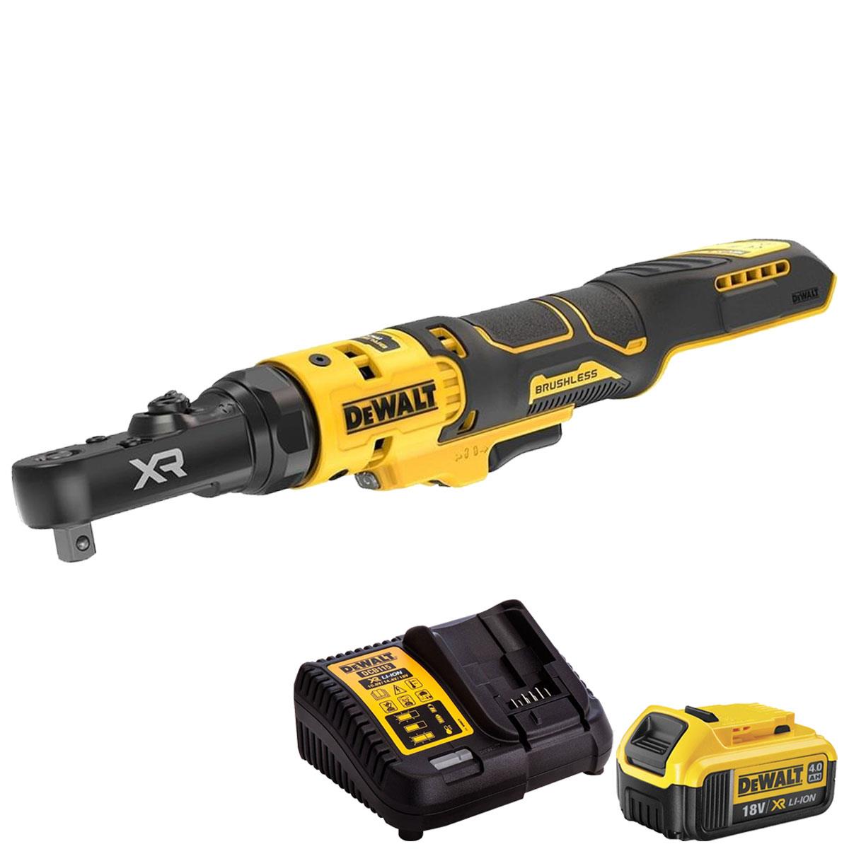 Dewalt DCF520N-XJ 18V XR 1/4'' & 3/8'' Brushless Sealed Head Ratchet with 1 x 4.0Ah Battery & Charger