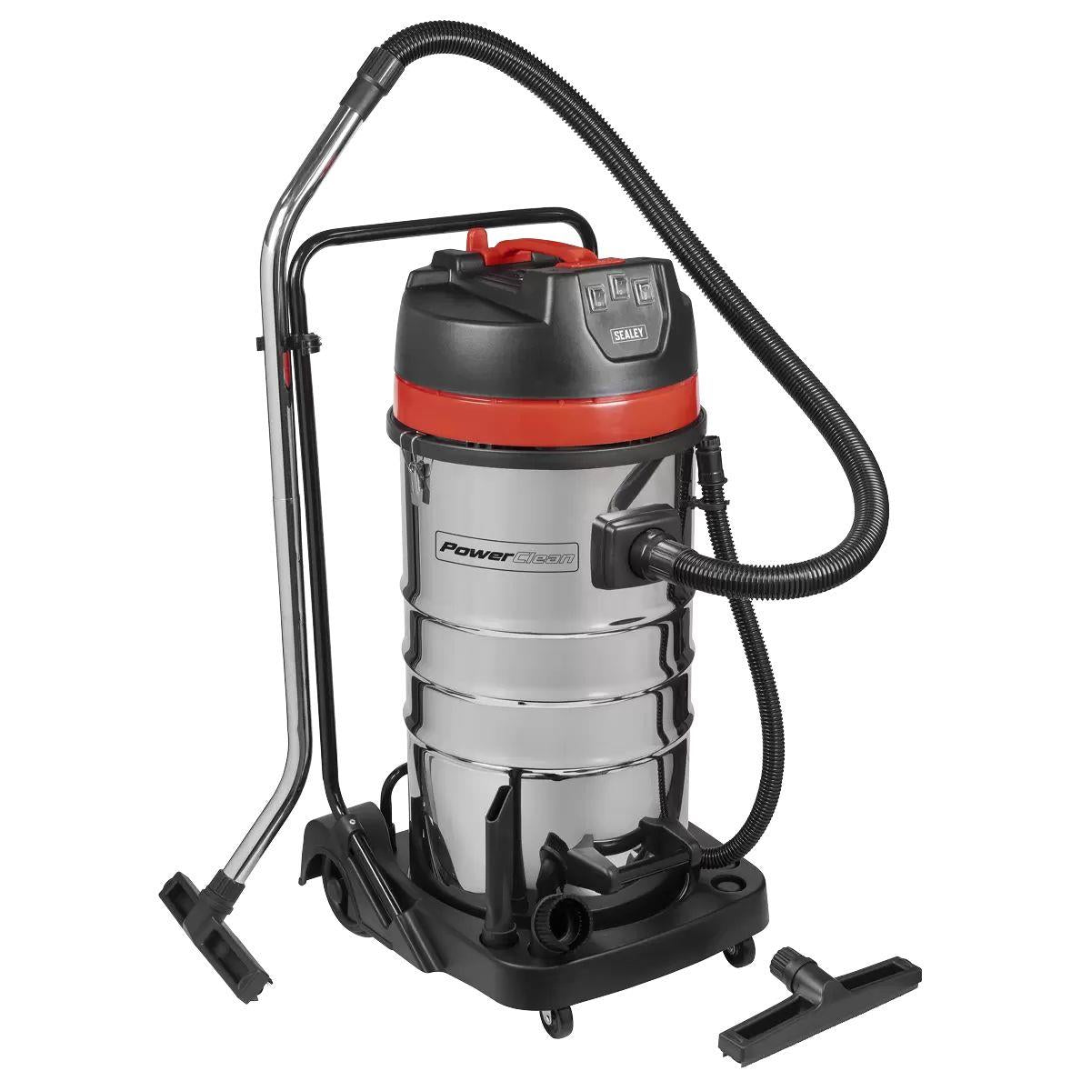 Sealey PC4100 100L Vacuum Cleaner Wet & Dry with Stainless Steel Drum 3000W/230V