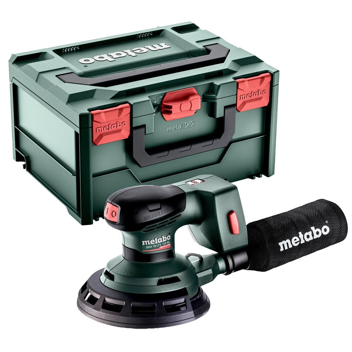 Metabo SXA 18 LTX 150 BL 18V Brushless 150mm Random Orbital Sander with 1 x 8.0Ah Battery Charger & Metabox