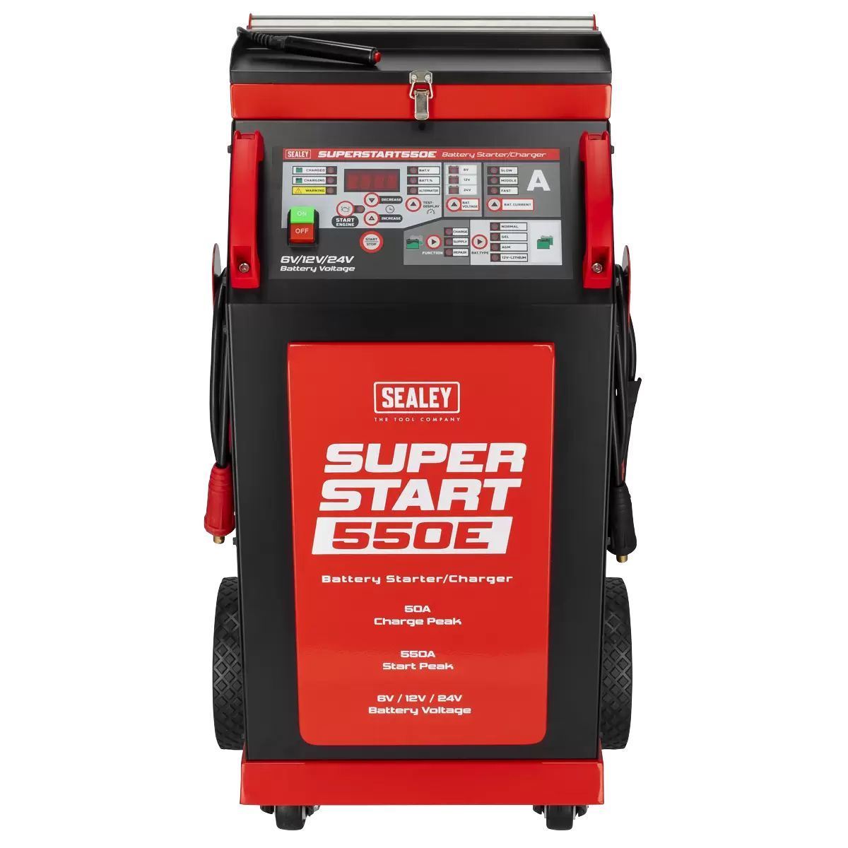Sealey SUPERSTART550E 6/12/24V Battery Starter Charger 550A/230V
