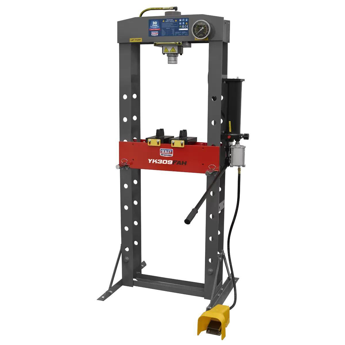 Sealey YK309FAH Premier Heavy-Duty Air/Hydraulic Floor Type Press with Foot Pedal 30 Tonne