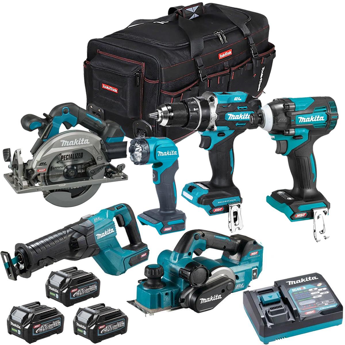 Makita 40V XGT 6 Piece Brushless Power Tool Kit with 3 x 2.5Ah Battery T4TKIT-16053