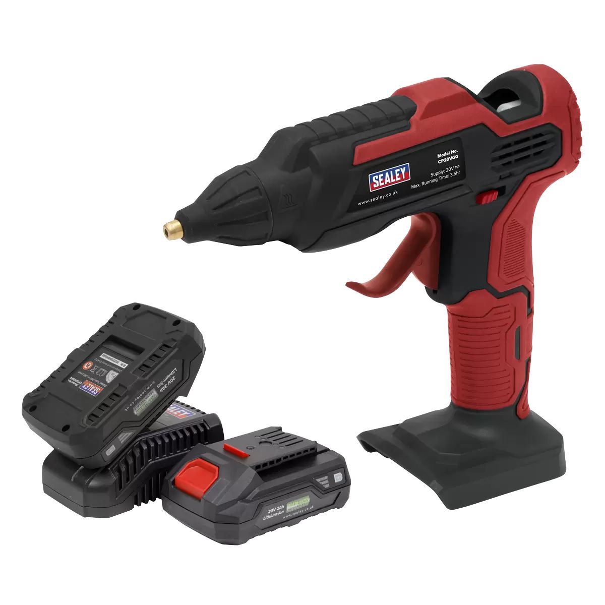 Sealey CP20VGGKIT 20V Glue Gun Kit with 2 Batteries