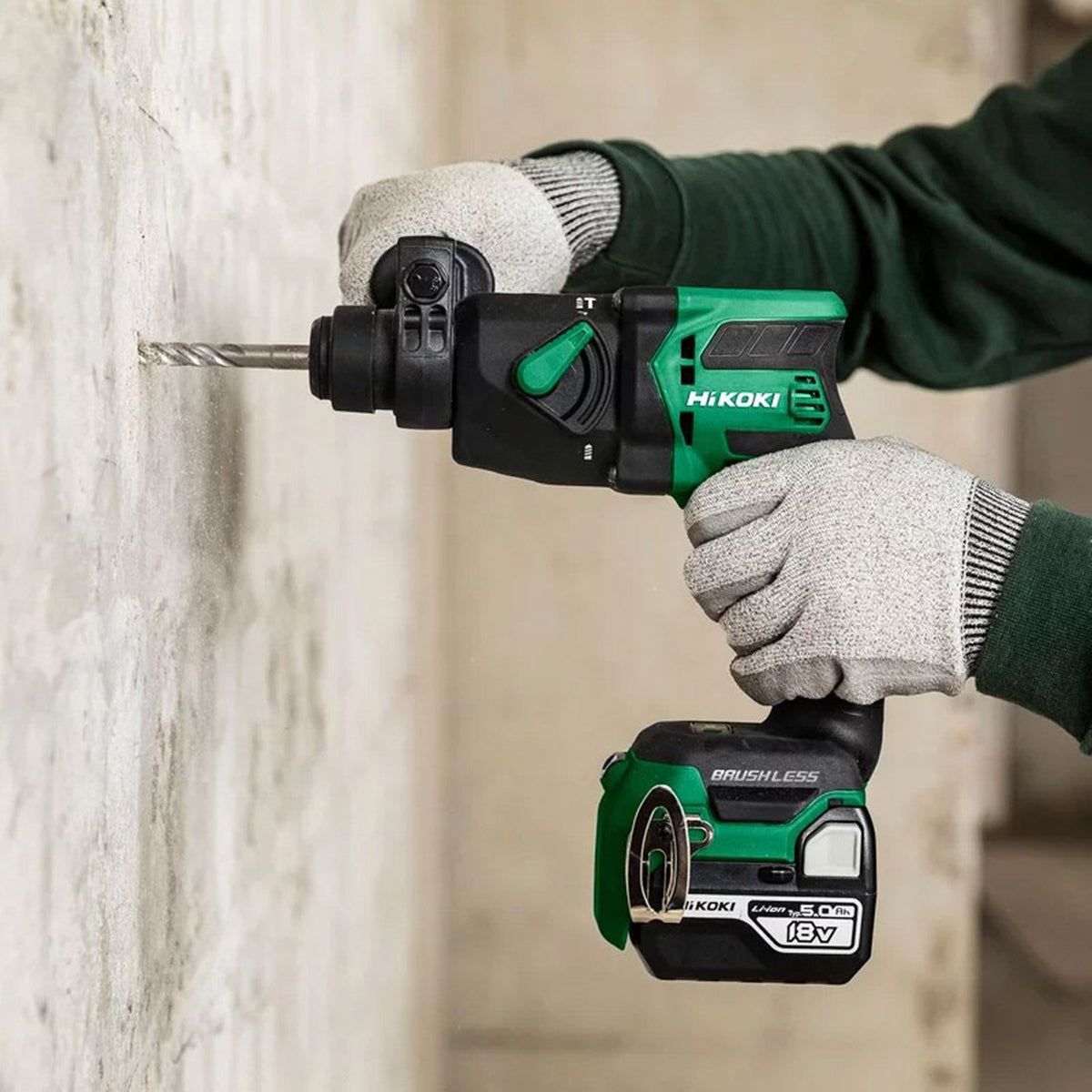 Hikoki DH18DPBJ4Z 18V Brushless SDS+ Rotary Hammer Drill with 1 x 2.5Ah/5.0Ah Battery & Charger