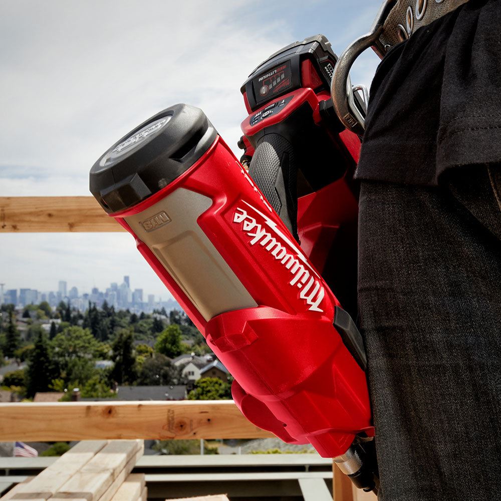 Milwaukee M18FPP2BE-522B 18V Fuel Twin Nail Gun Nailer with 1 x 5.0Ah, 1 x 2.0Ah Battery Charger & Bag 4933492429