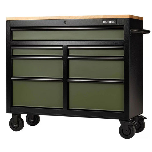 Draper B100-41GR/FSC BUNKER 7 Drawer Workbench Roller Tool Cabinet, 41 Inch Green 27209