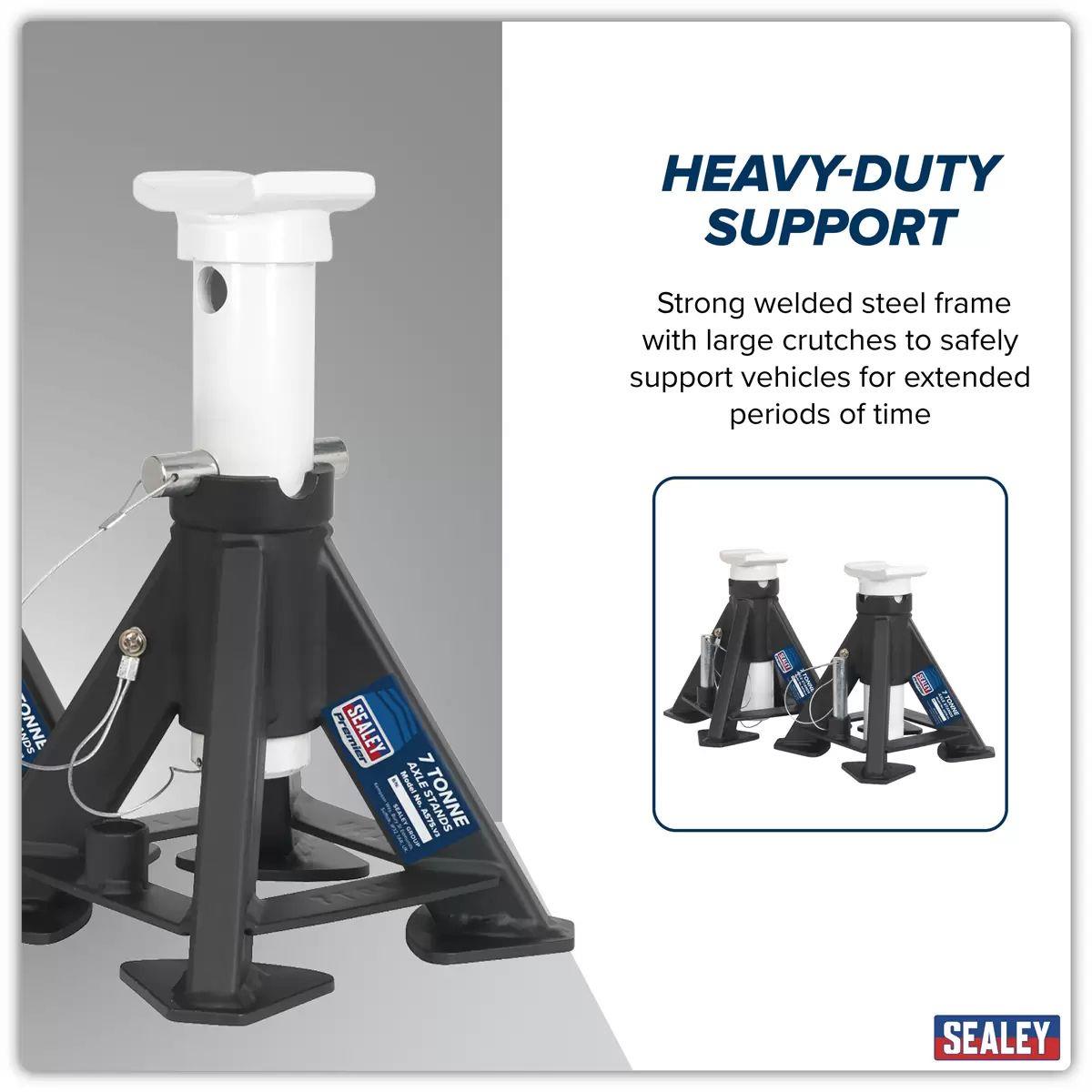 Sealey AS7S Short Axle Stands (Pair) 7 Tonne Capacity per Stand