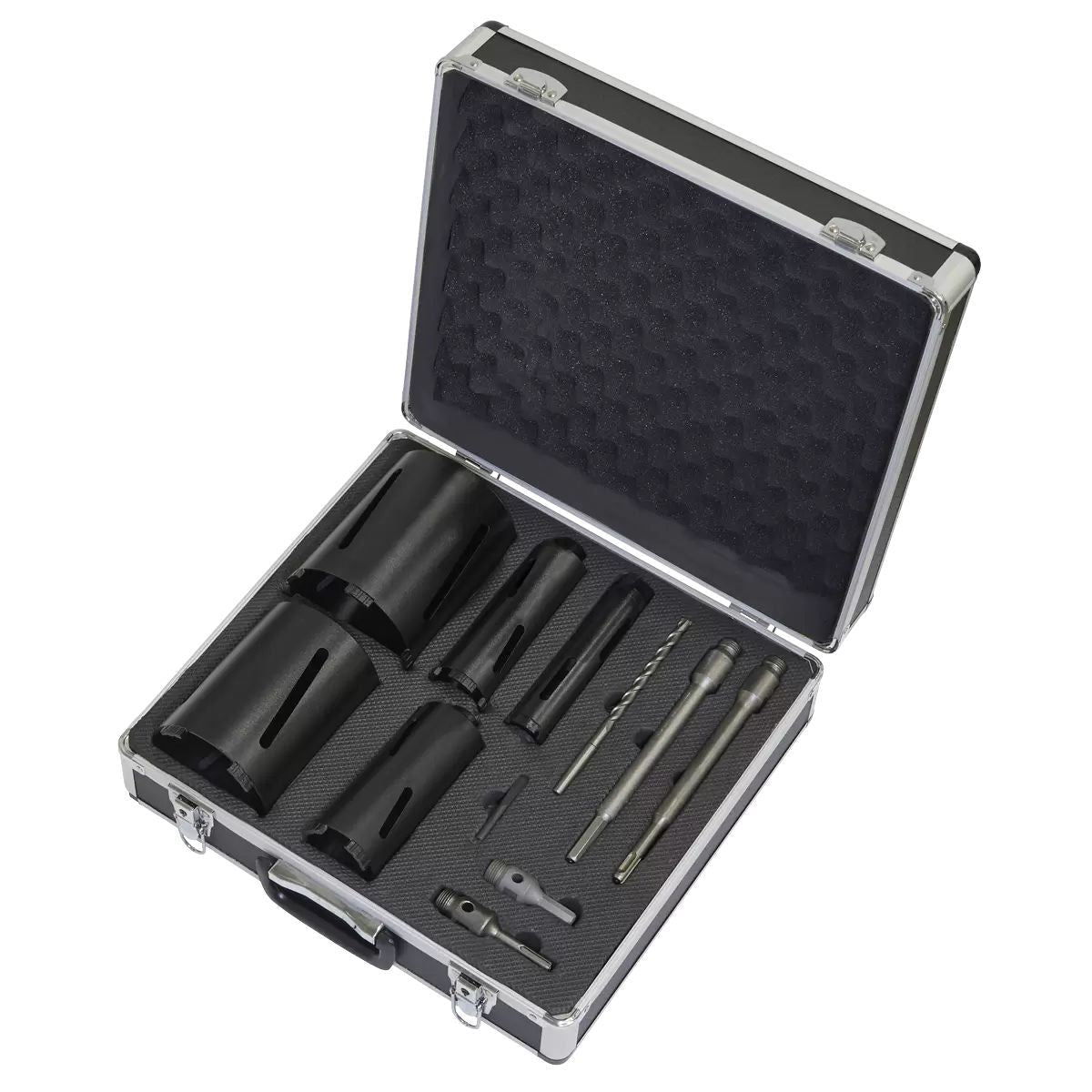 Sealey WDCKIT5 Diamond 5 Core Kit (38, 52, 65, 117, 127mm Cores with Adaptors)