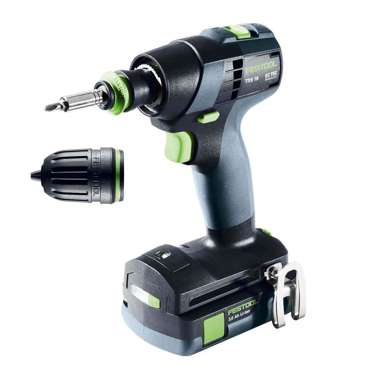 Festool TXS 18 C 3,0-Plus GB 18V Brushless Drill Driver With 2 x 3.0Ah Batteries, Charger & Case - 577332