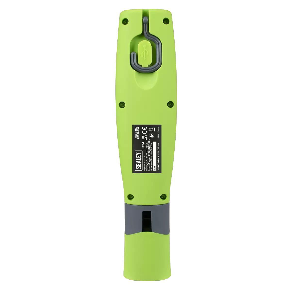 Sealey LED2001GDB LED Twist Rechargeable Inspection Light 16W Cob & 1W Smd Green Display Box of 12