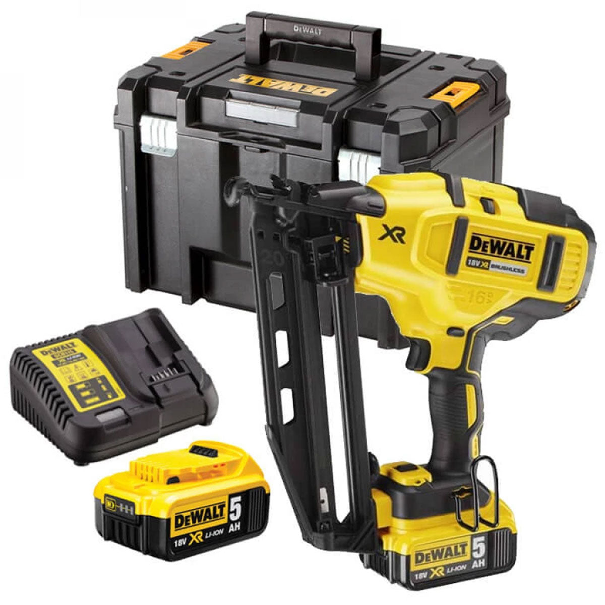 DeWalt DCN660P2 18V Brushless Second Fix Nailer with 2 x 5.0Ah Battery & Charger in Case