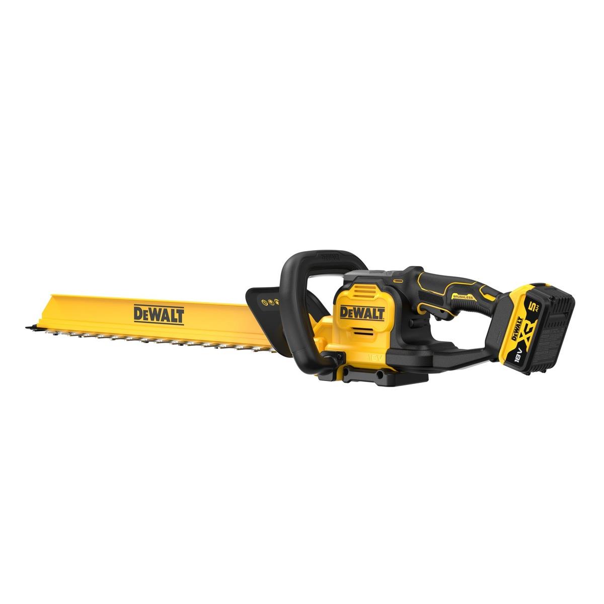 Dewalt DCMHT567P1-GB 18V XR Brushless 60cm Hedge Trimmer with 1 x 5.0Ah Battery & Charger
