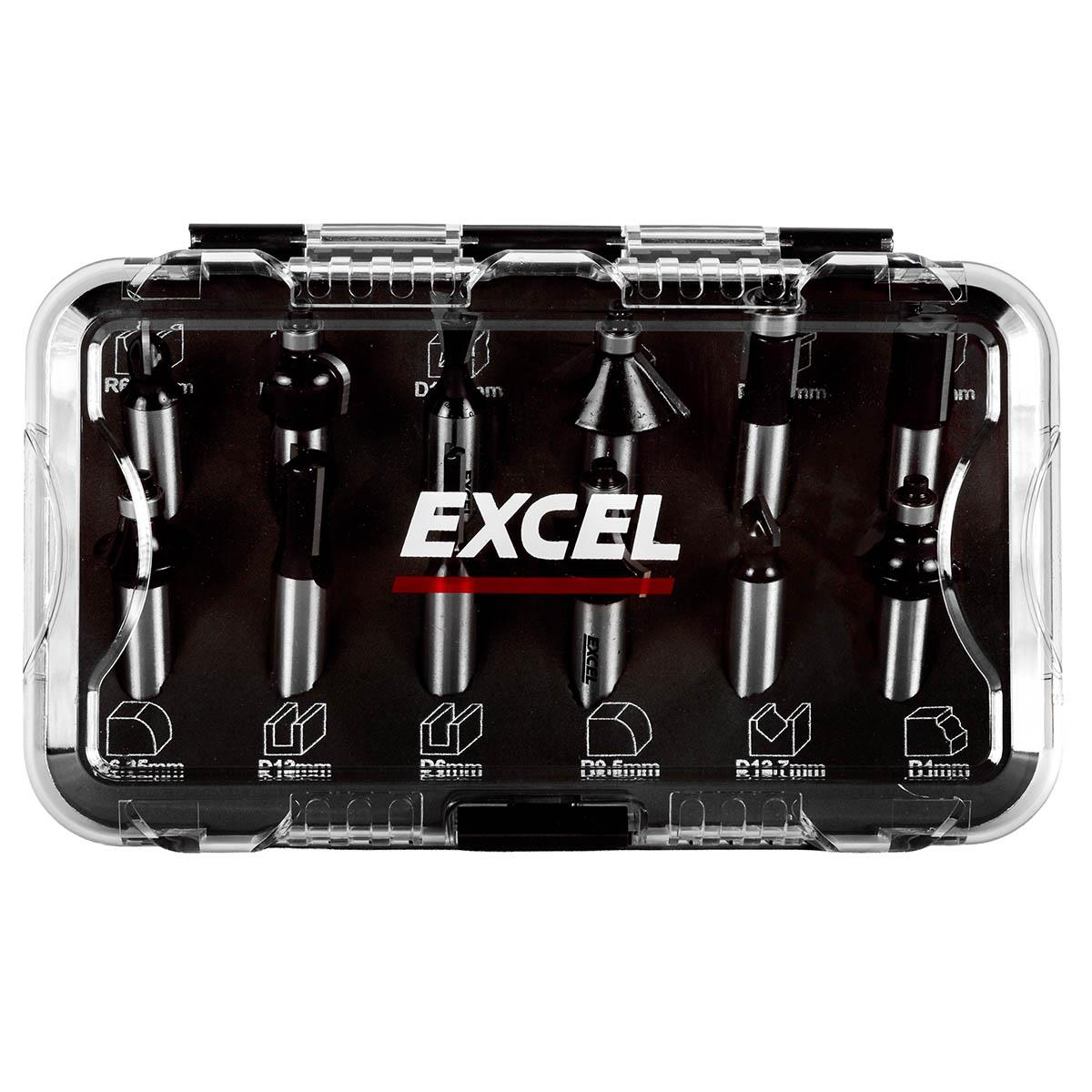 Excel 1/2in Shank TCT Router Cutter Bit 12 Piece Set