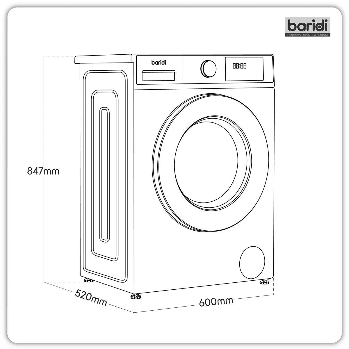 Sealey DH263 Baridi 8/5kg Washer Dryer, Front Loading 1400rpm White 240V