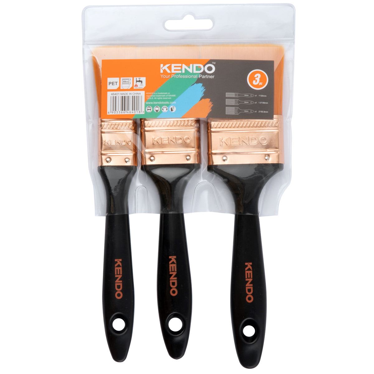 Kendo 3-Piece Paint Brush Set (1