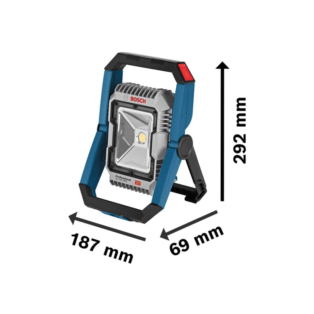 Bosch GLI 18V-1900 Cordless Jobsite LED Floodlight Body Only Bright & Portable Lighting Solution 0601446400