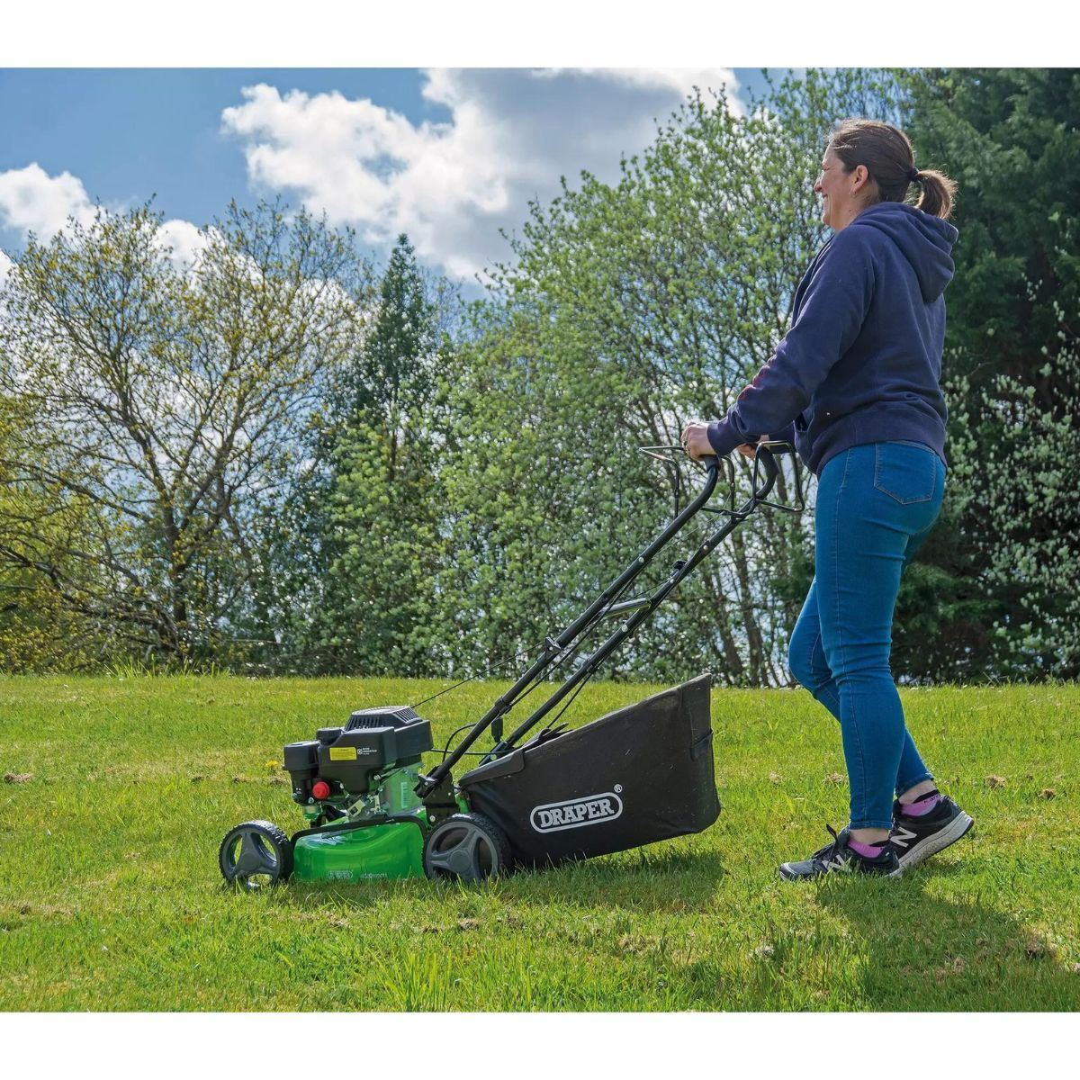 Draper LMP410SP 420mm Steel Deck Petrol Lawn Mower 132cc/3.3HP 08671