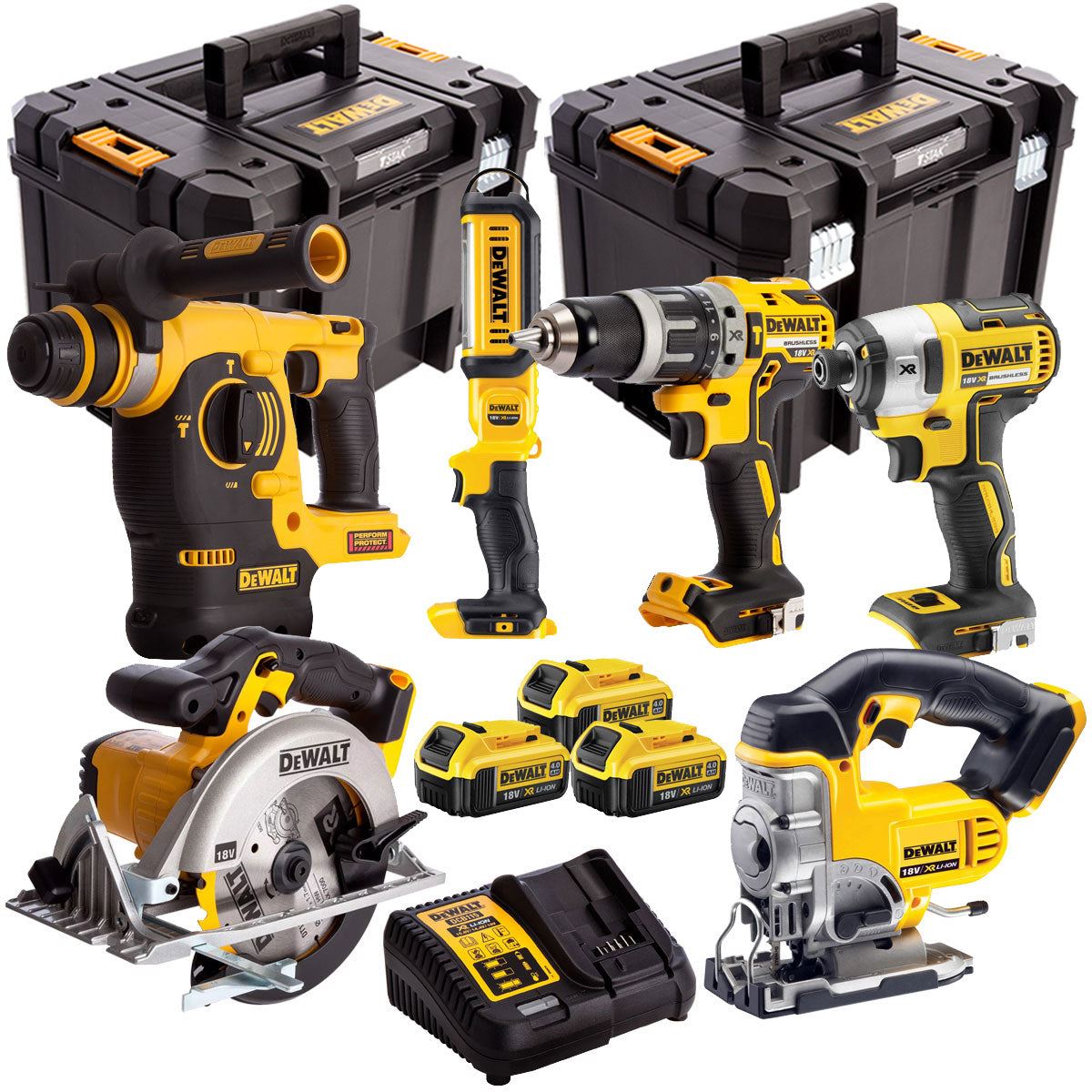 Dewalt DCK6990T4T 18V 6 Piece Combo Kit with 3 x 4.0Ah Batteries Charger & Case