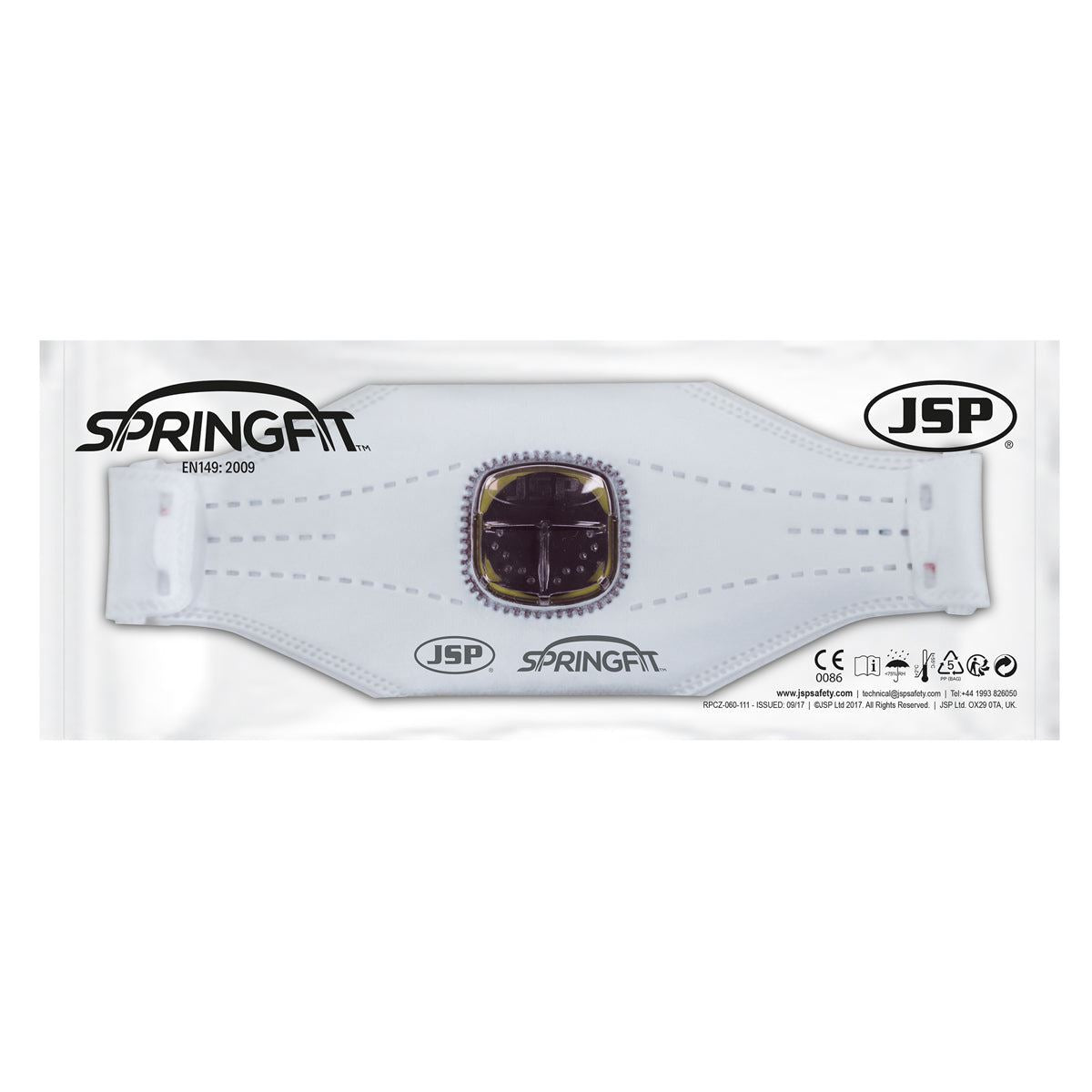 JSP Springfit Disposable Mask 425ML FFP2 With Typhoon Valved - BGA172-202-N00