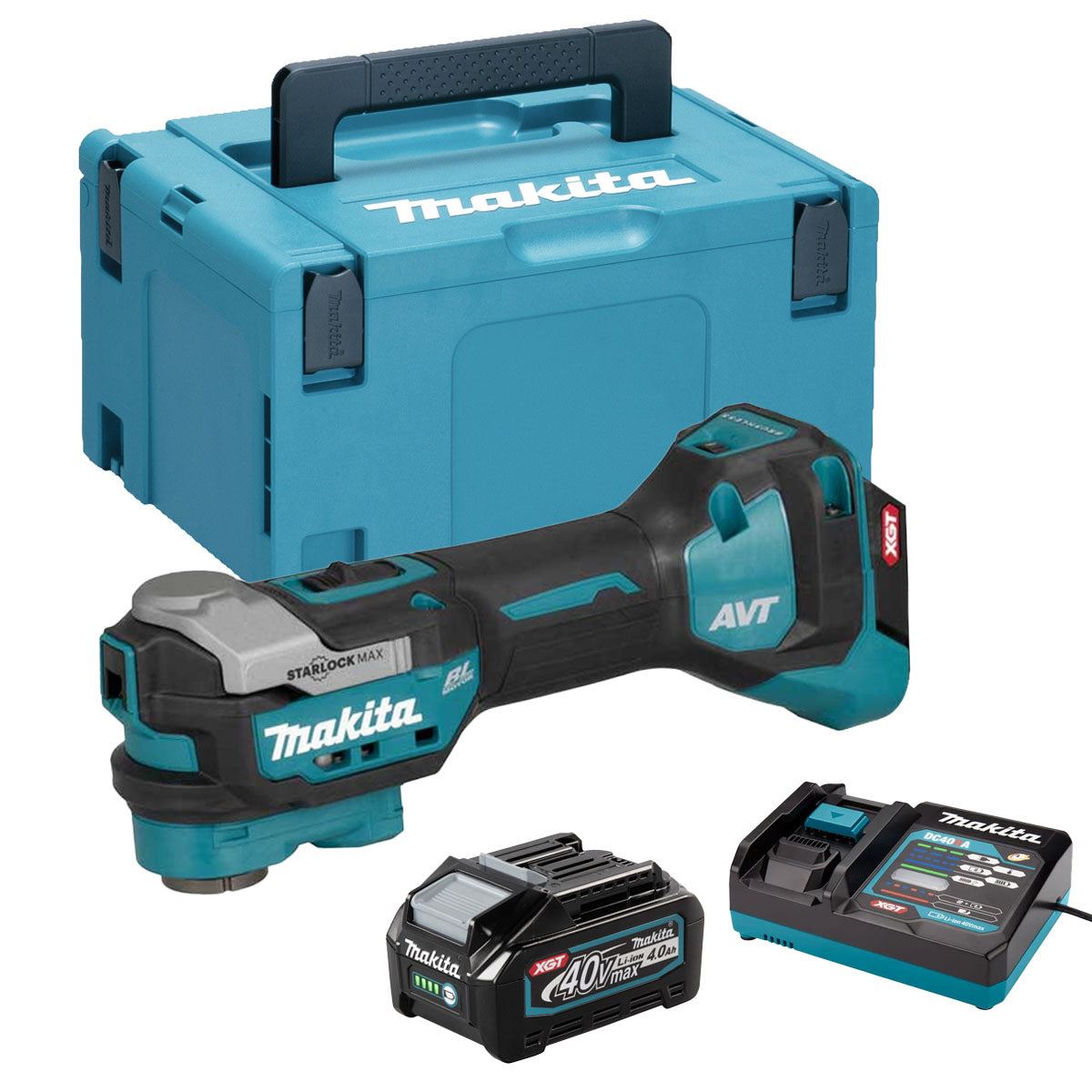Makita TM001GZ02 40VMax XGT Brushless Cordless Multi Tool with 1 x 4.0Ah Battery Charger & Case