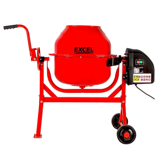 Excel 70L Portable Cement Concrete Mixer 240V/220W with Wheels Item Condition Used