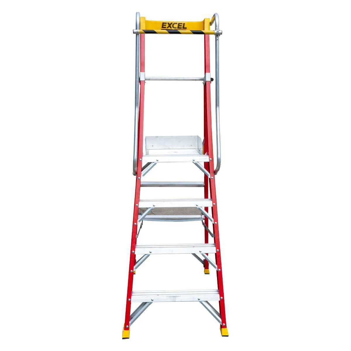 Excel Electricians Fibreglass Podium Step Ladder 4 Tread 2.04m EN131-7 Item Condition Damaged Box - Collection Only