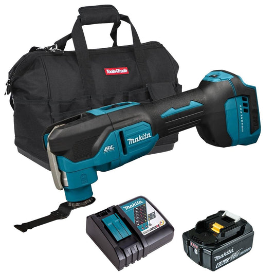 Makita DTM53Z 18V LXT Brushless Multi Tool with 1 x 6.0Ah Battery Charger & Bag
