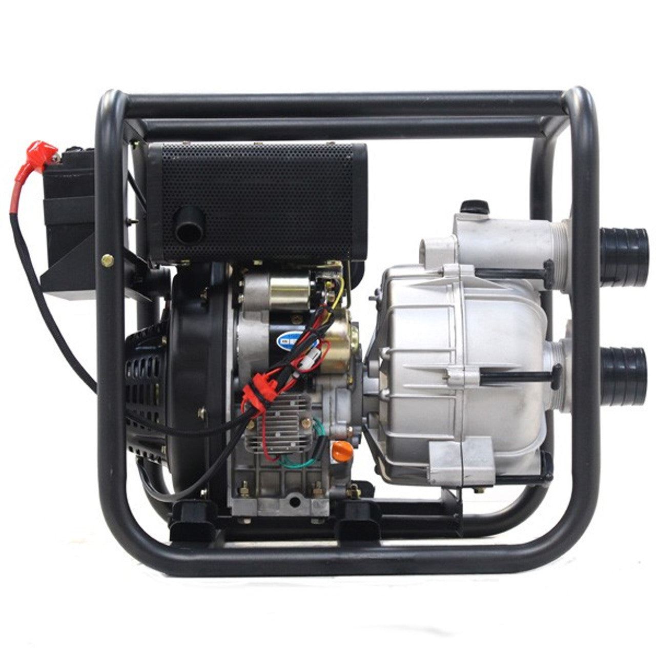 Hyundai DHYT80E 80mm Electric Start Open Frame Diesel Trash Water Pump, 25m Total Head, 6m Lift, 880min Flow Rate