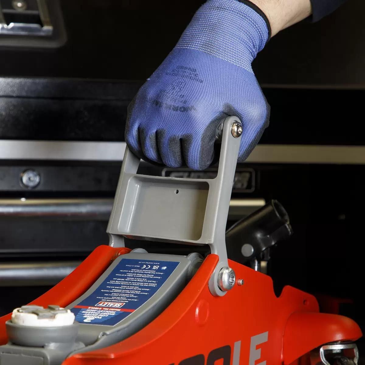 Sealey 2180LE 180° Handle Low Profile Short Chassis Trolley Jack 2 Tonne Red