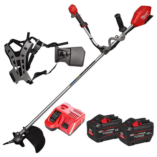 Milwaukee M18FBCU-0 M18 18V Brushless Brush Cutter With 2 x 12.0Ah Batteries Charger & Harness