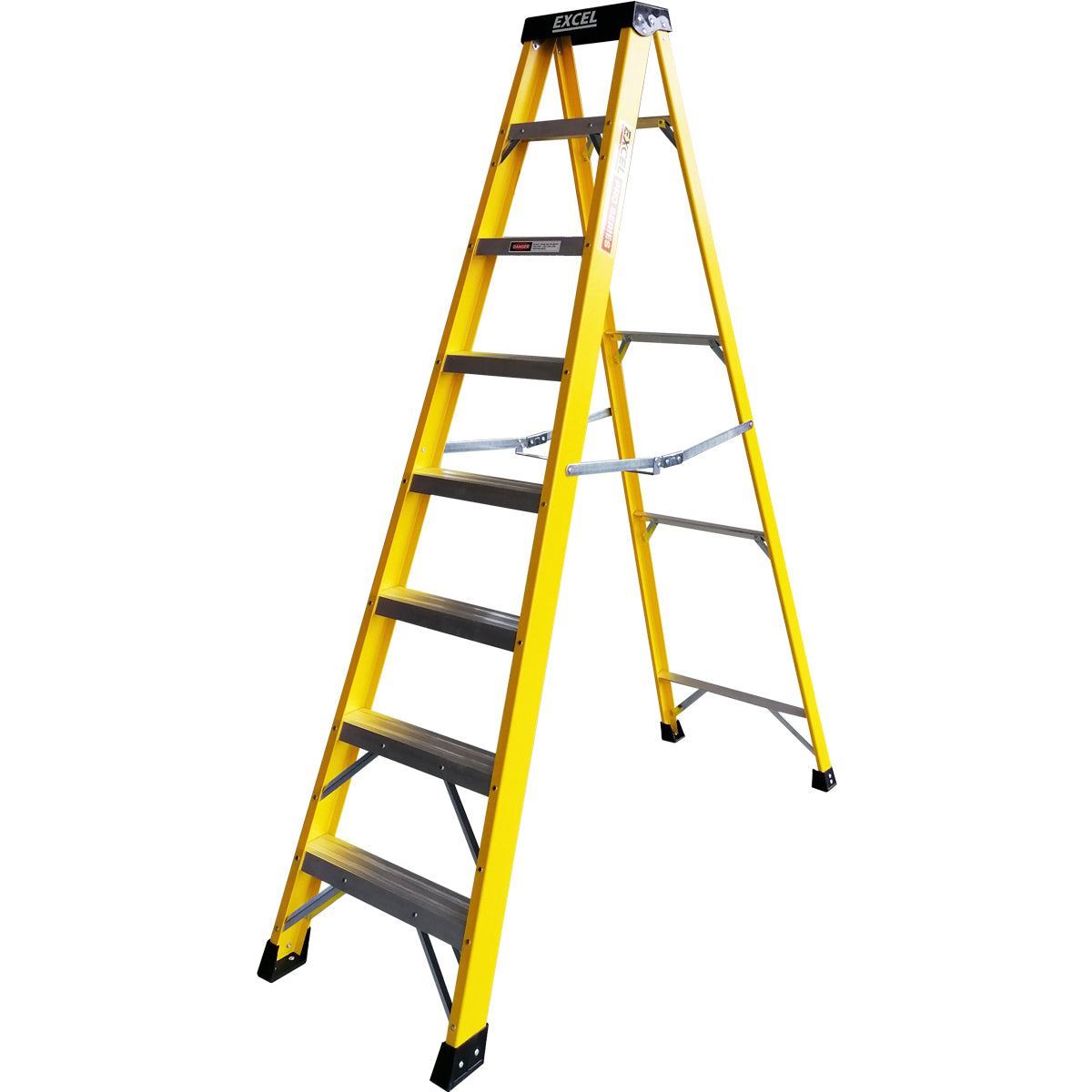 Excel Electricians Fibreglass Step Ladder 7 Tread 2.1m Heavy Duty Item Condition Used - Collection Only