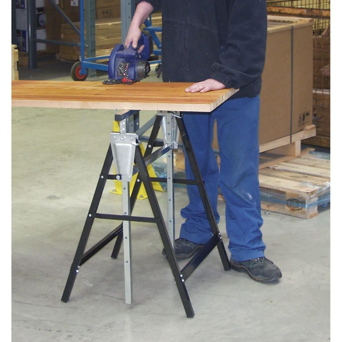 Sealey FDT32 Fold Down Telescopic Trestle 200kg Capacity Pair