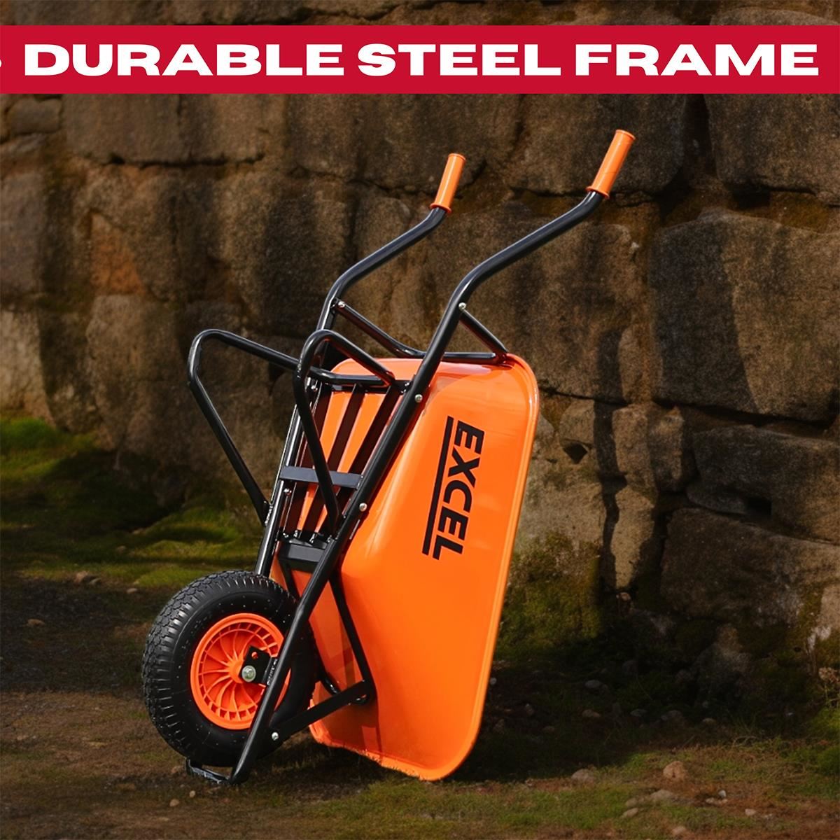 Excel Heavy Duty Wheelbarrow with Galvanized Steel Tray Item Condition Damaged Box