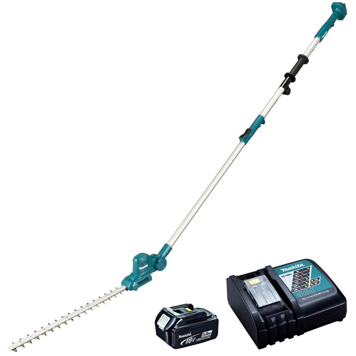 Makita DUN461WRT 18V LXT Cordless 46cm Pole Hedge Trimmer With 1 x 5.0Ah Battery & Charger