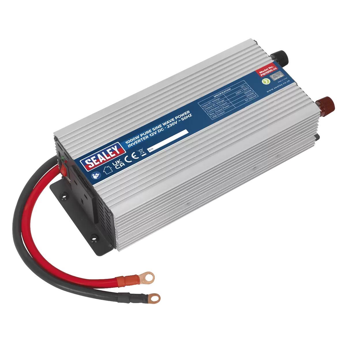 Sealey PSI1000 Power Inverter Pure Sine Wave 230V/1000W