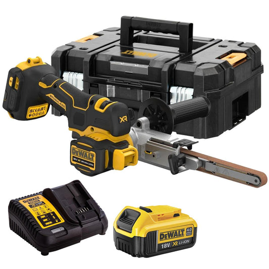 Dewalt DCM200NT-XJ 18V XR Brushless Band File With 1 x 4.0Ah Battery Charger & Case