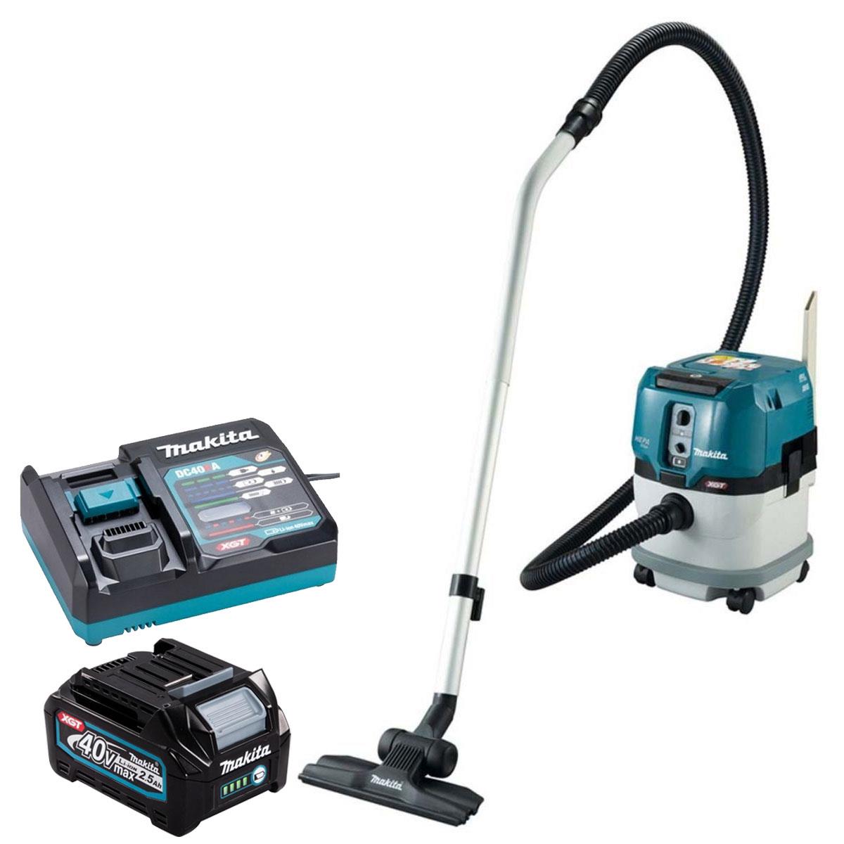 Makita VC004GLZ01 40V XGT Brushless L-Class Dust Extractor with 1 x 2.5Ah Battery & Charger