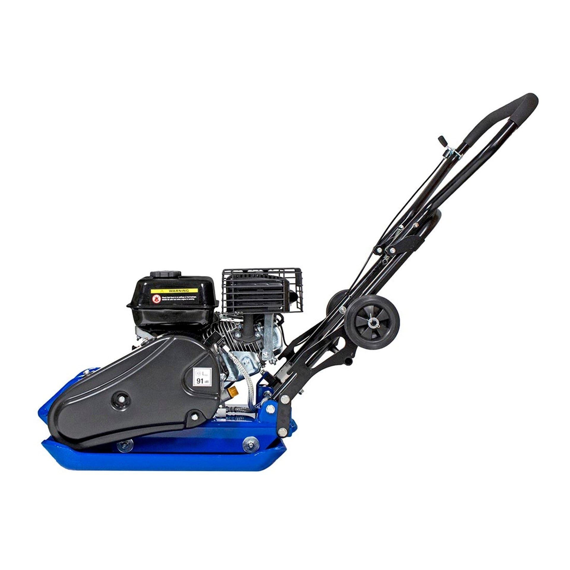 Hyundai HYCP9070 196cc Petrol Plate Compactor Wacker Plate with Wheel Kit and Paving Pad