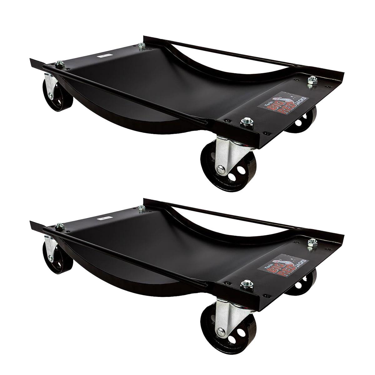Big Red Torin Heavy-Duty Steel Vehicle Wheel Dollies – 450kg Capacity Per Dolly (Pack of 2)