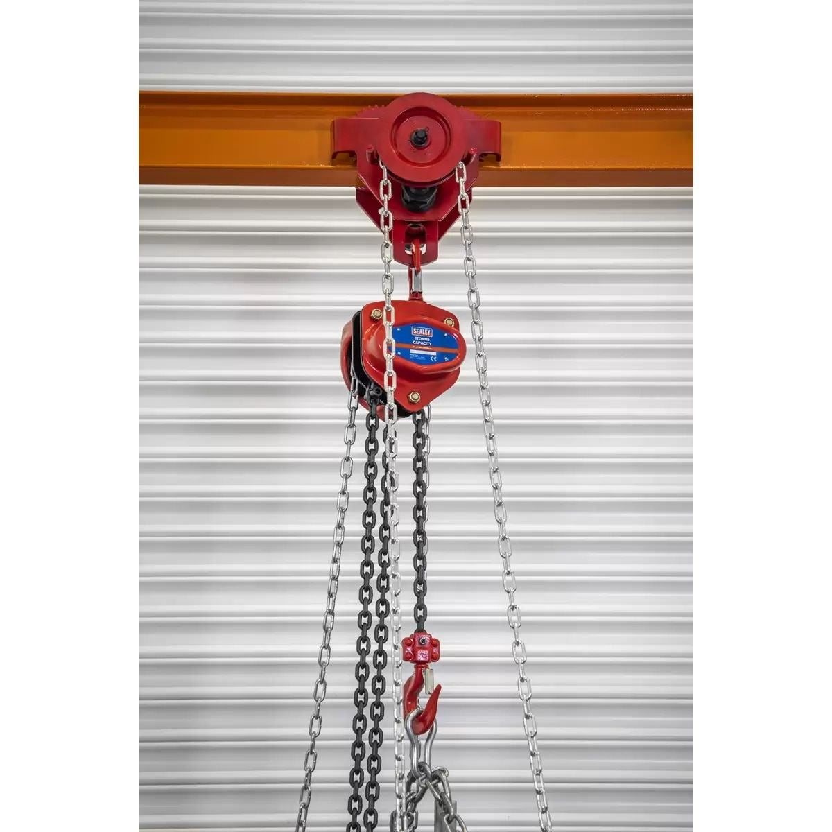 Sealey SG1000KITG Portable Gantry Crane Adjustable 1 Tonne with Geared Trolley Combo