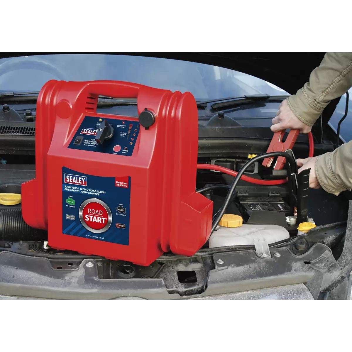 Sealey RS105 3200/1600A 12/24V RoadStart Emergency Jump Starter