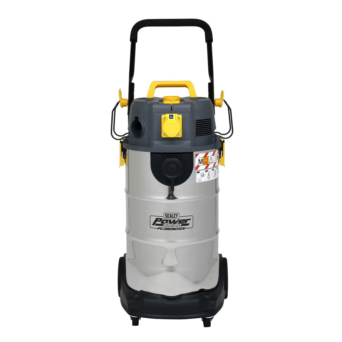 Sealey PC380M110V Vacuum Cleaner Industrial Dust-Free Wet/Dry 38L 1100W/110V Stainless Steel Drum