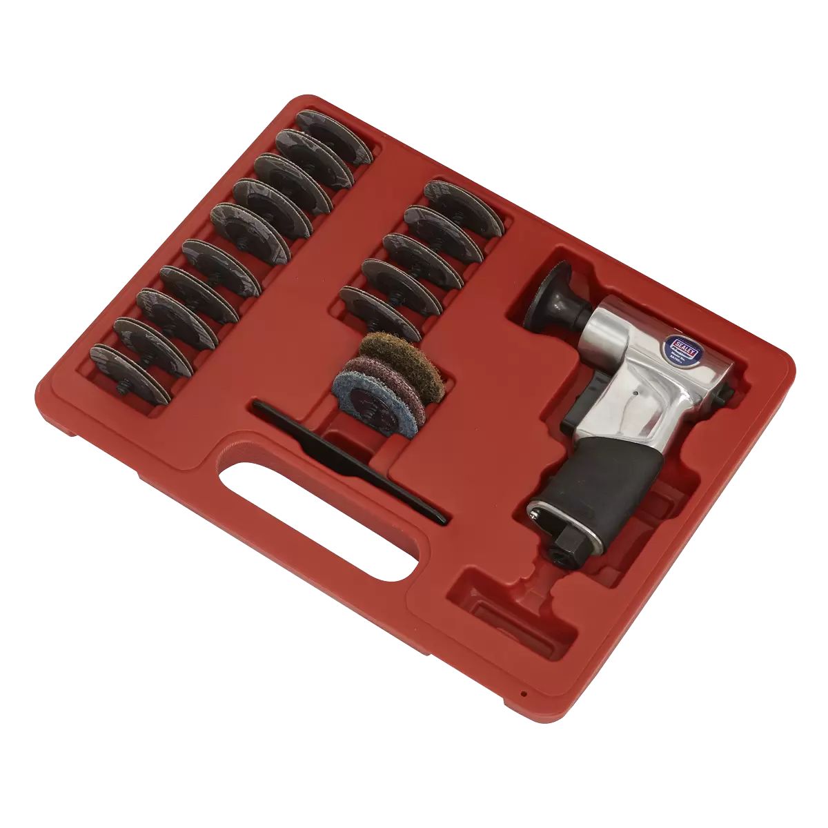 Sealey SA720 Air Mini Sander Kit Ø50mm 35pc