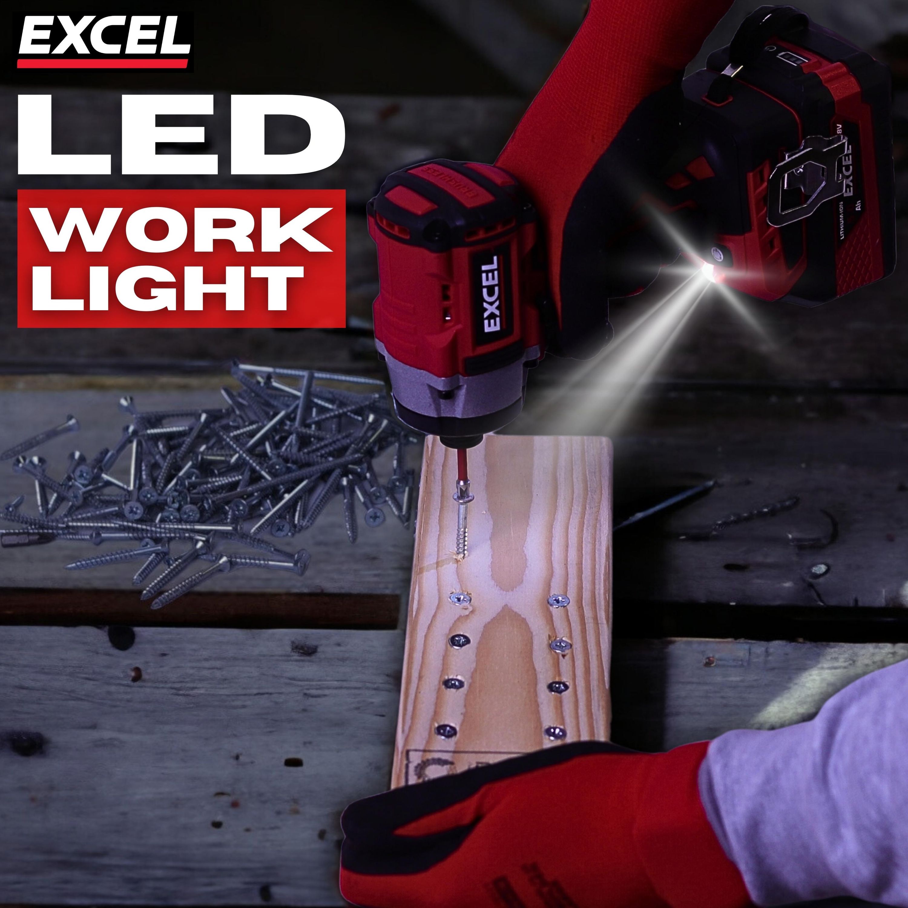 Excel 18V Brushless Twin Pack Impact Driver & Combi Drill with 2 x 2.0Ah Battery & Charger