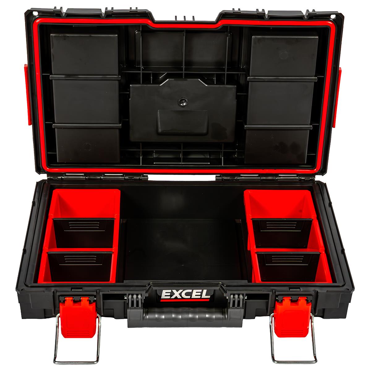 Excel Modular Tool Box Heavy Duty Mobile Storage 3 Piece Set with Wheels