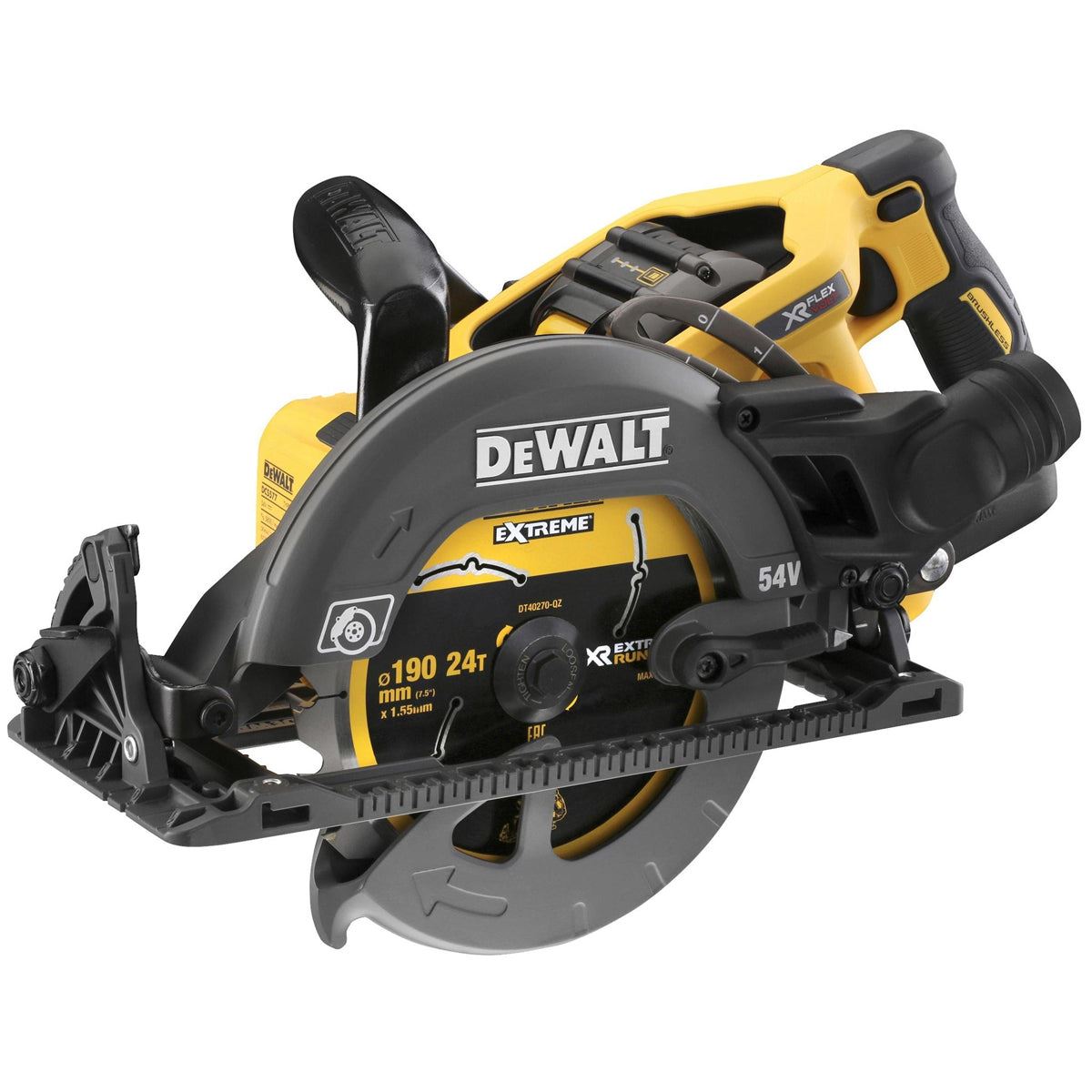 Dewalt DCS577T2 54V Flexvolt Brushless 190mm Circular Saw 2 x 6.0Ah Battery Charger & Bag