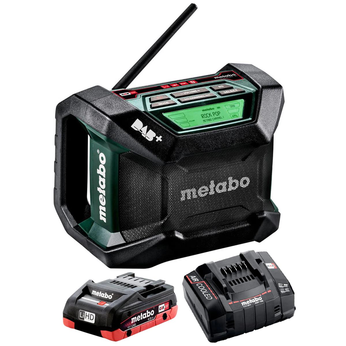 Metabo R 12-18 DAB+ BT 18V Worksite Radio With 1 x 4.0Ah Battery & Charger